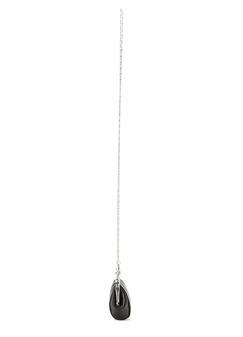 Semi-Gloss Smooth Leather Clasp Necklace M