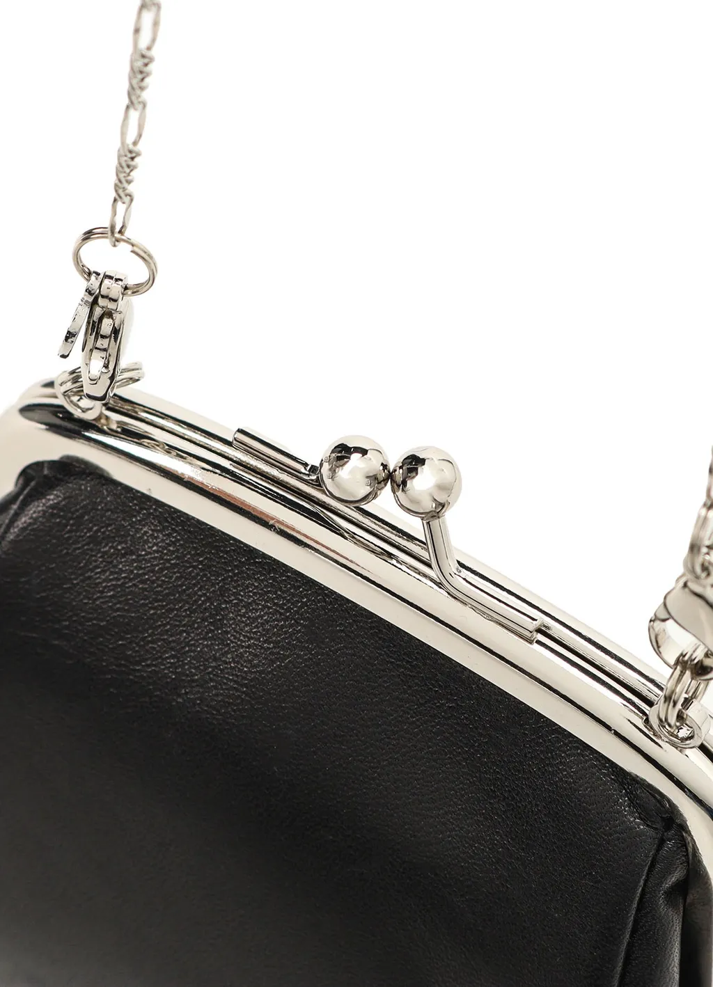 Semi-Gloss Smooth Leather Clasp Necklace M