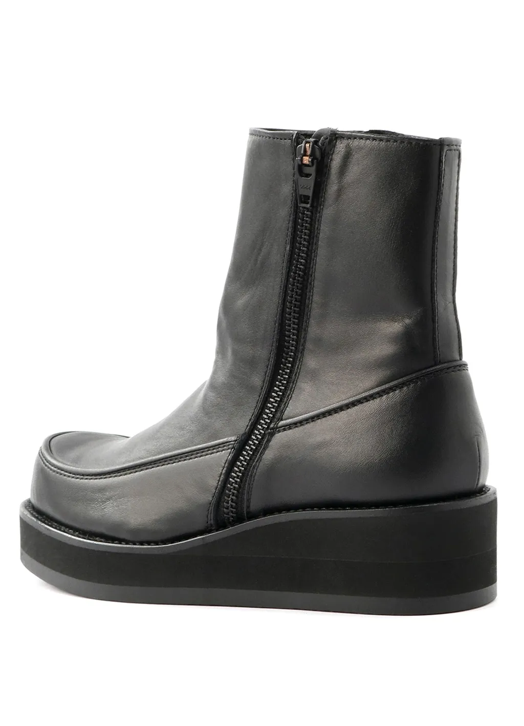 Soomth Leather Platform Zip Up Boots