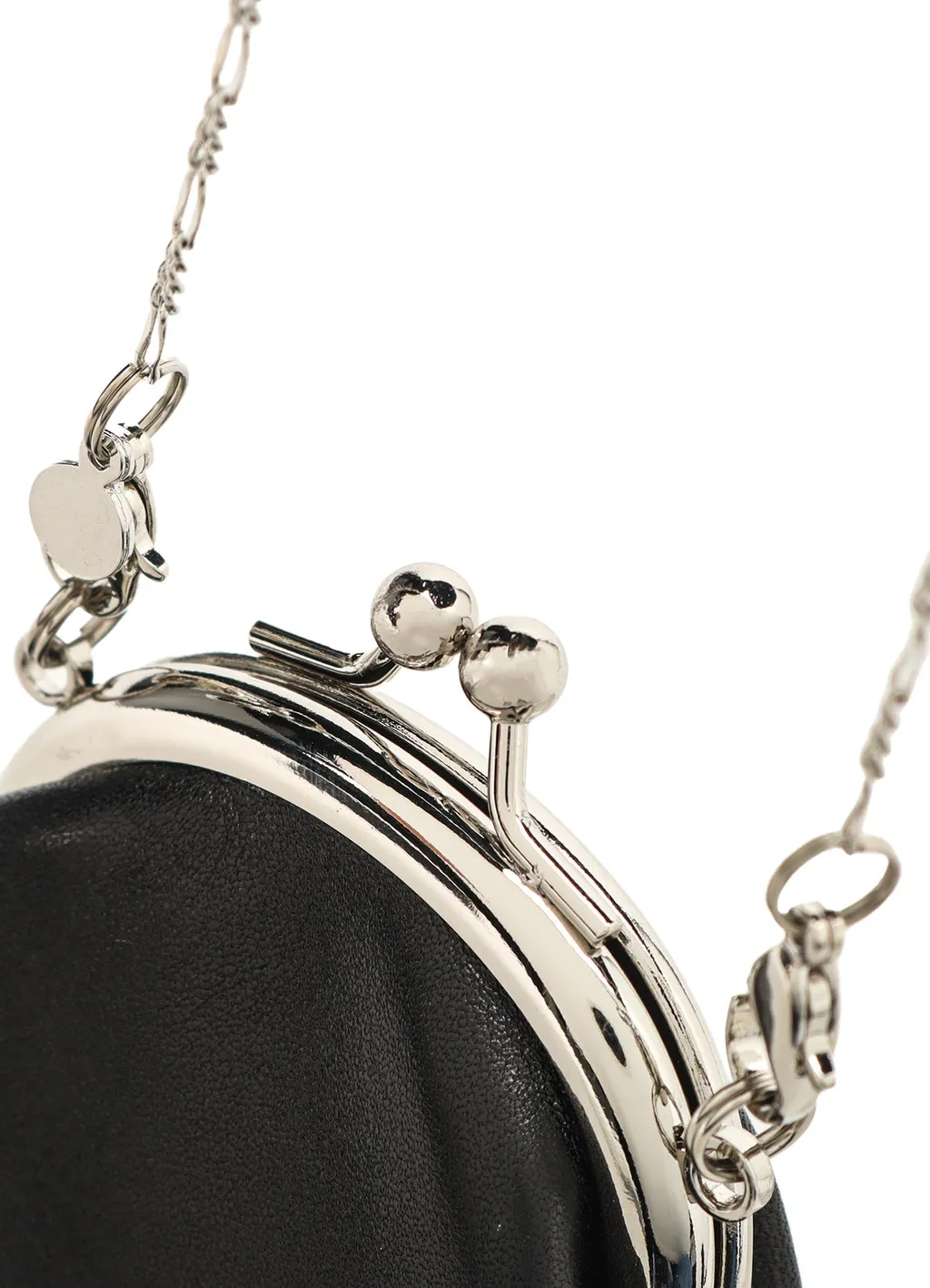 Semi-Gloss Smooth Leather Clasp Necklace S