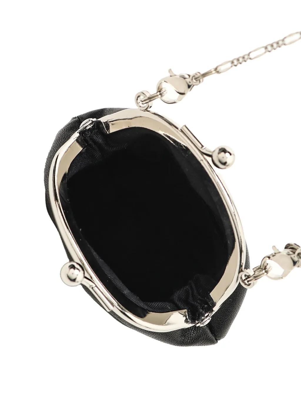 Semi-Gloss Smooth Leather Clasp Necklace S