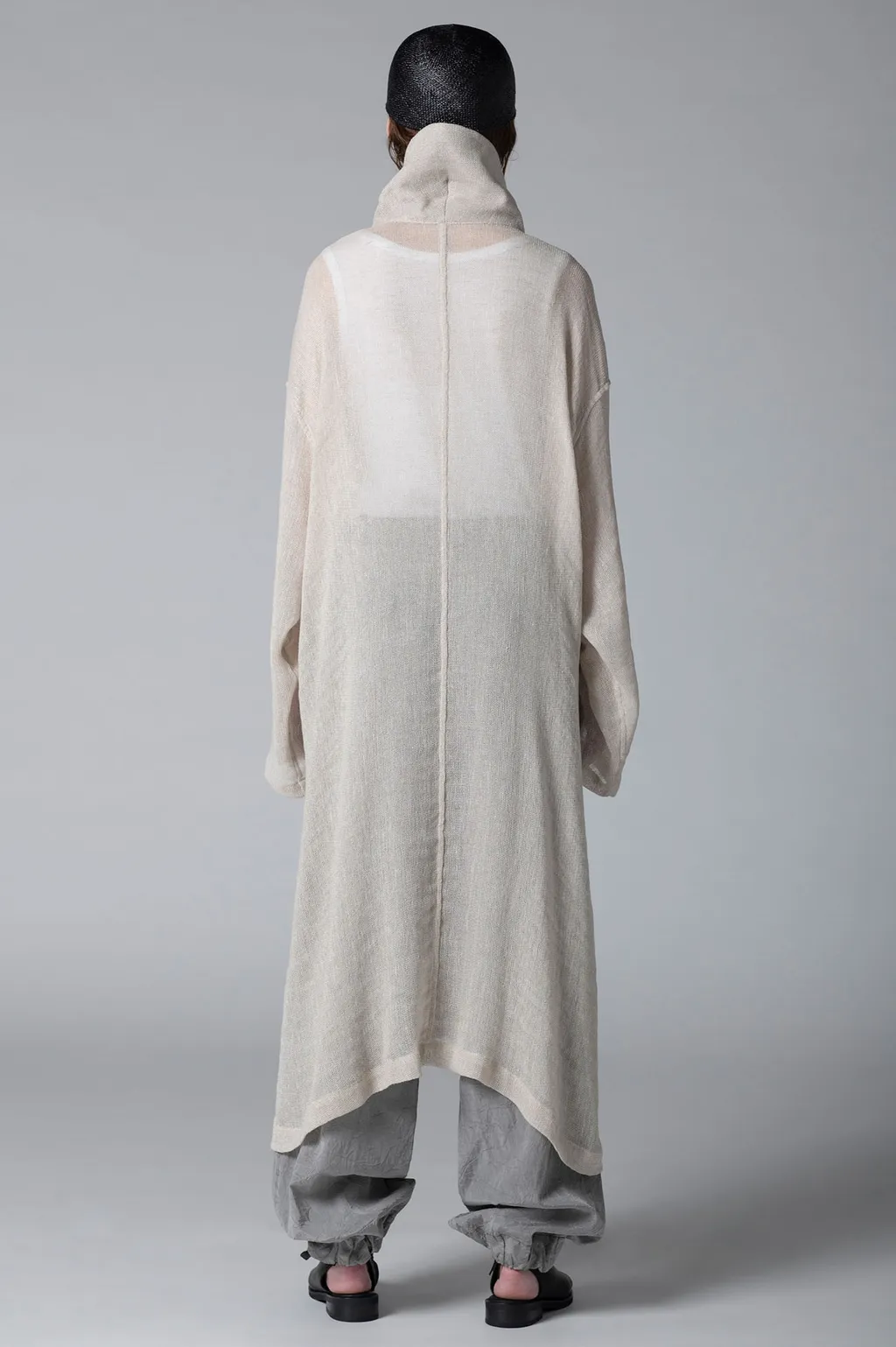 Leno Cloth Stand Collar Dress