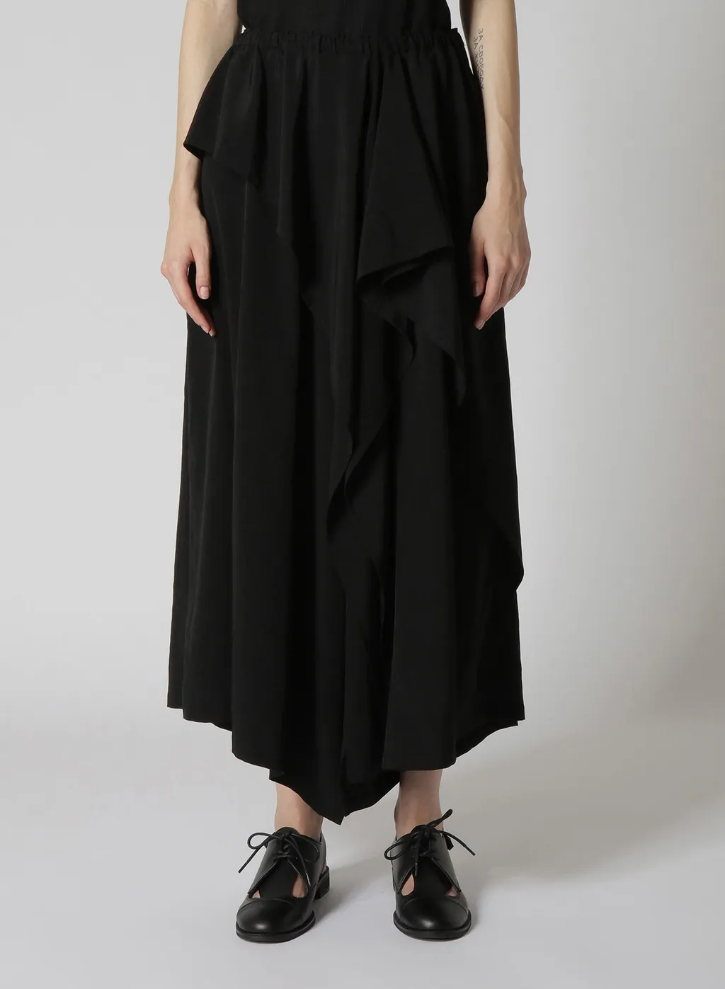 Crepe De Chine Ruffle Pants