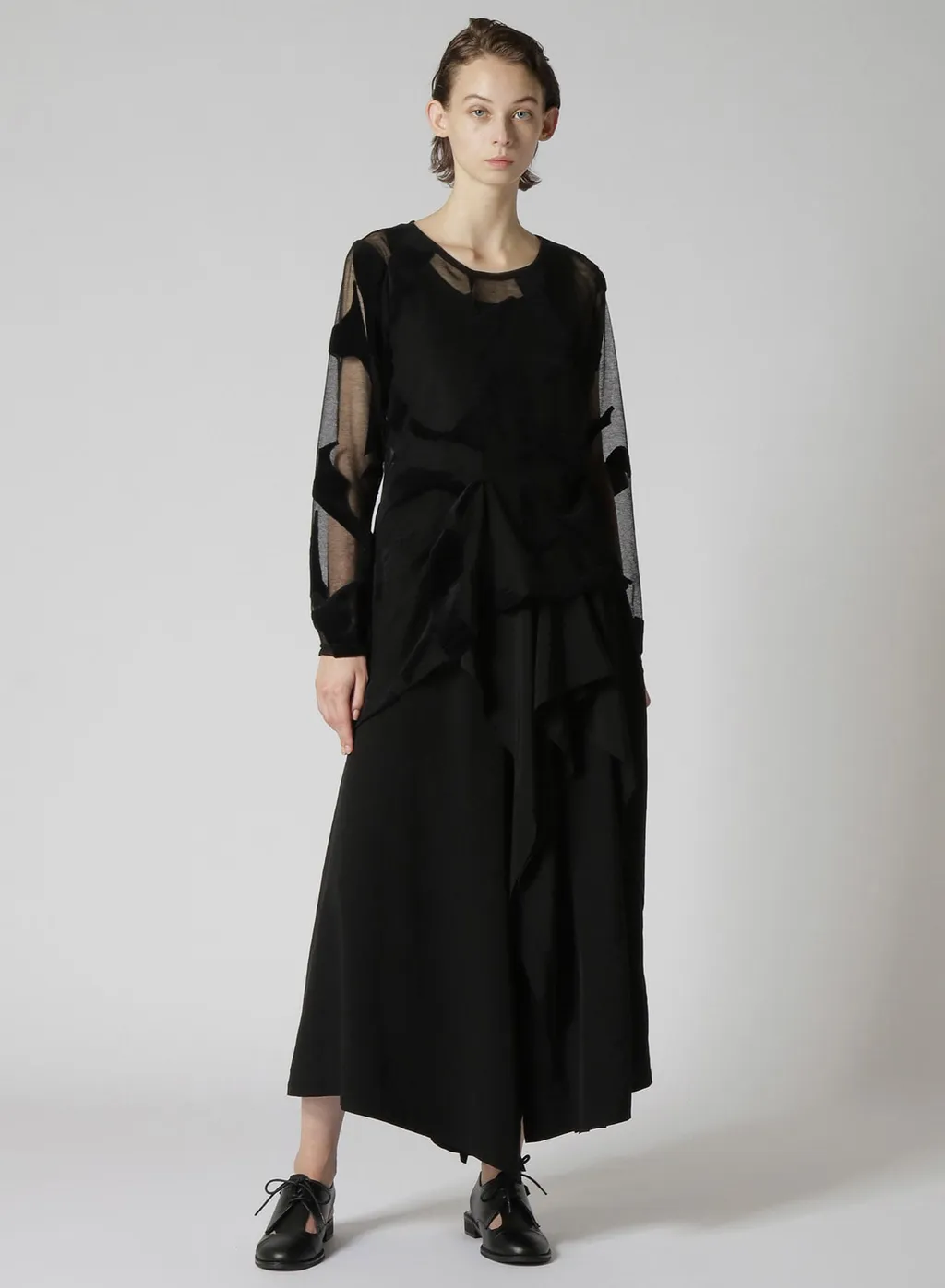 Crepe De Chine Ruffle Pants