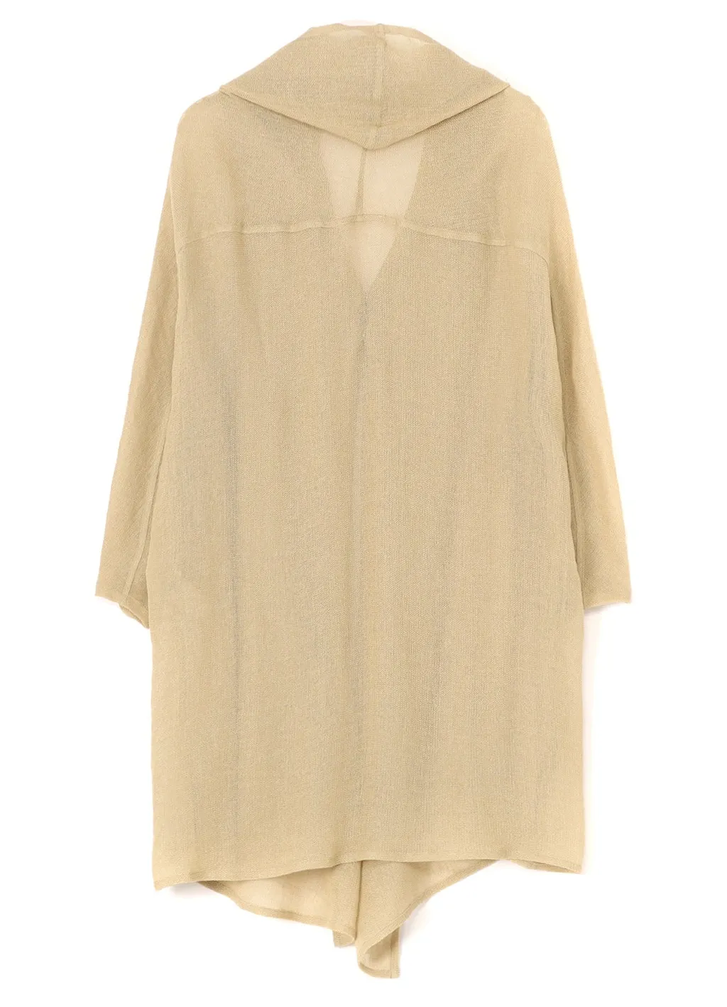 Leno Cloth Shawl Collar Long Cardigan
