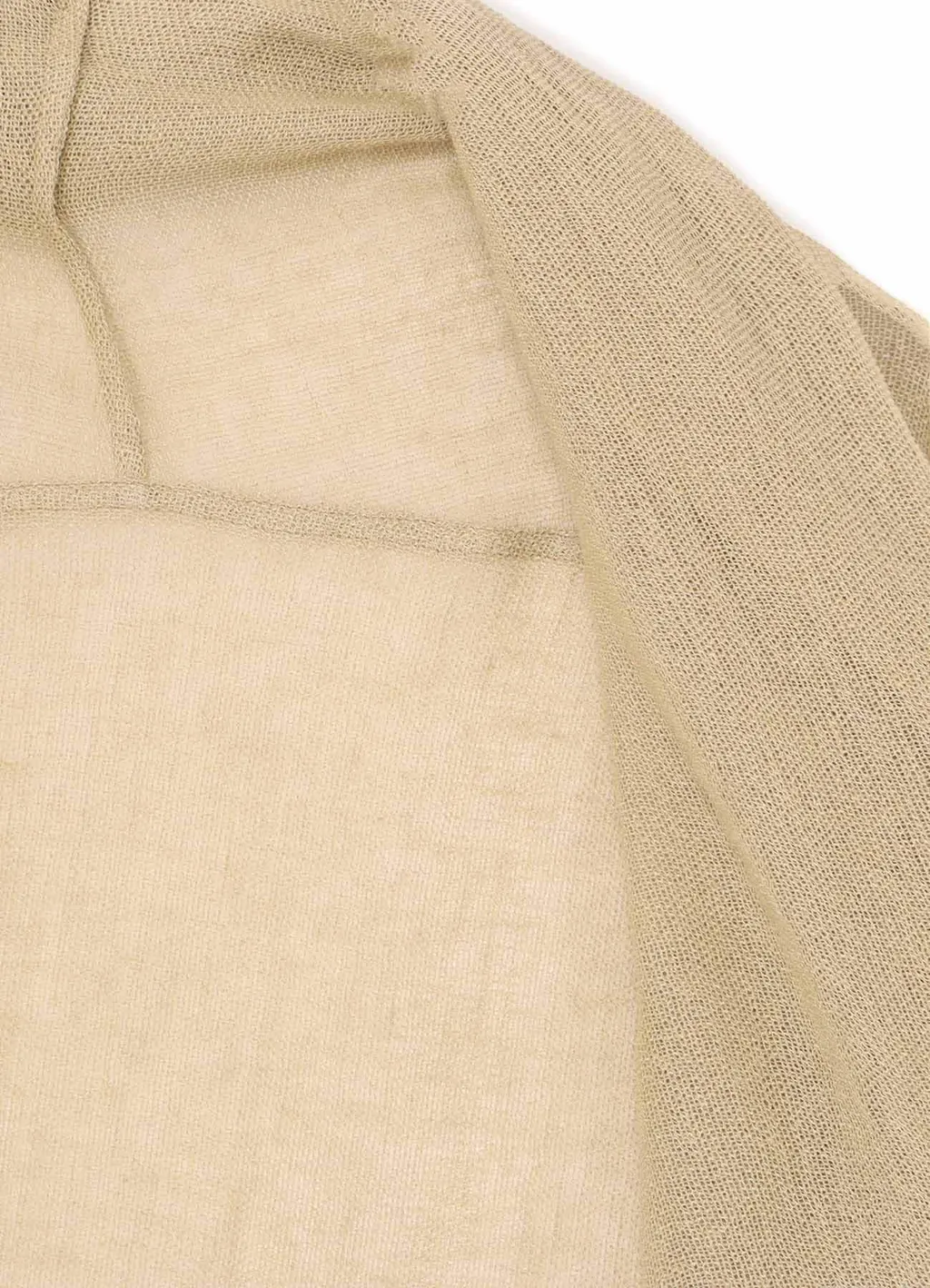 Leno Cloth Shawl Collar Long Cardigan