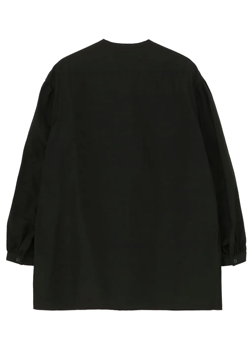 Cotton Broad Gather Sleeve Stand Blouse