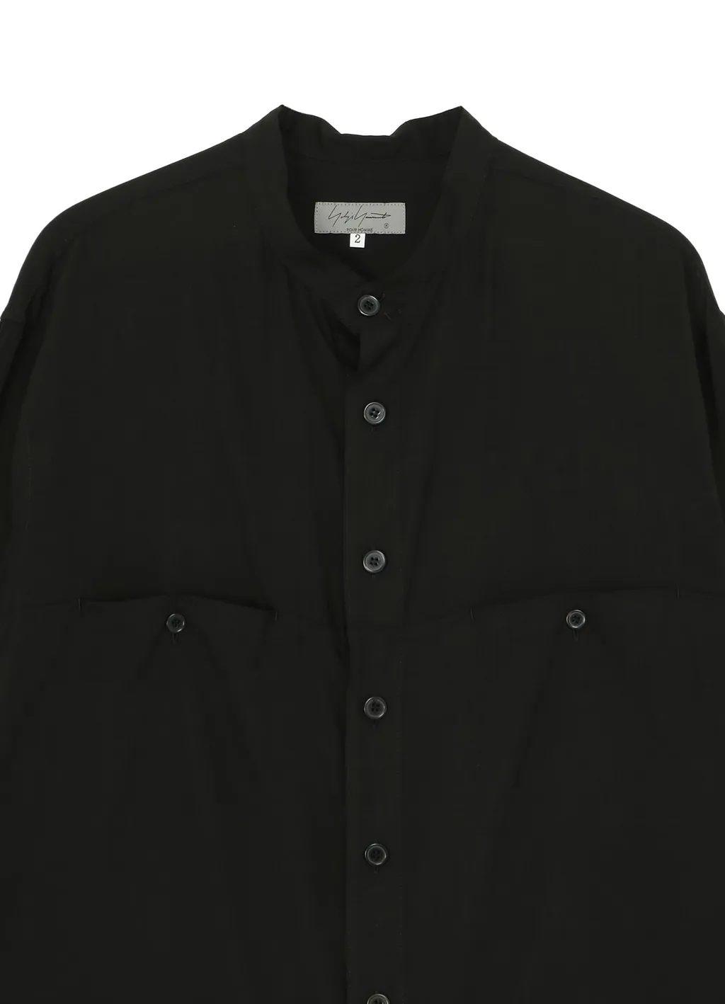 Cellulose Lawn Stand Collar Blouse