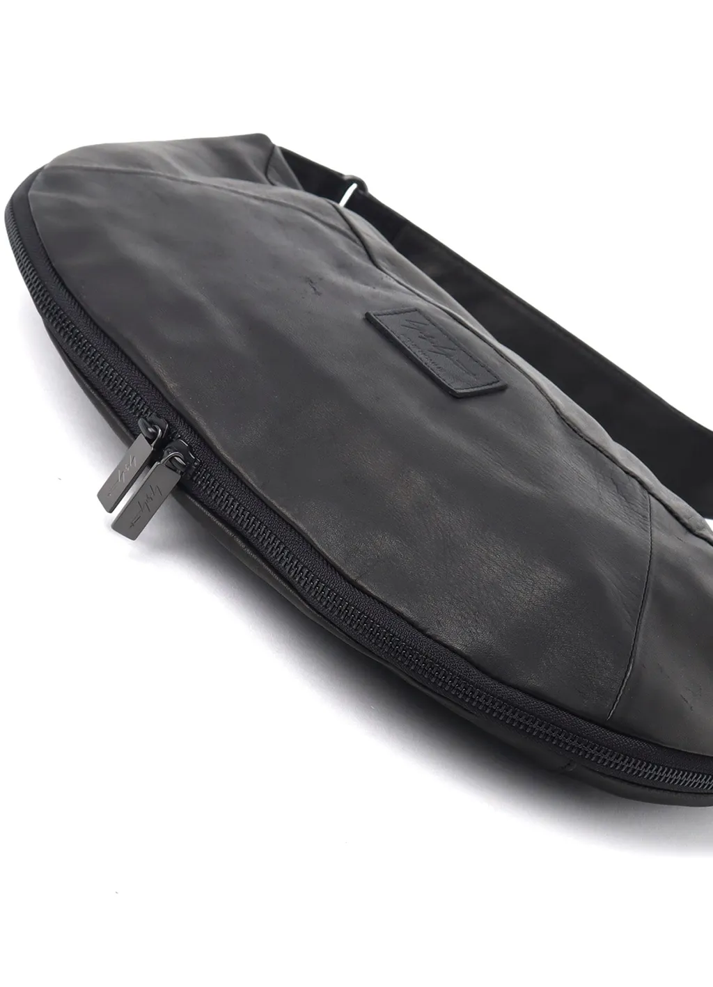 Scratch Horse Leather Half Moon Shoulder Bag