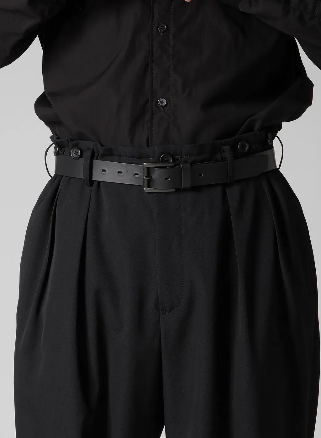 Wool Gabardine 2 Tucks Suspender Pants