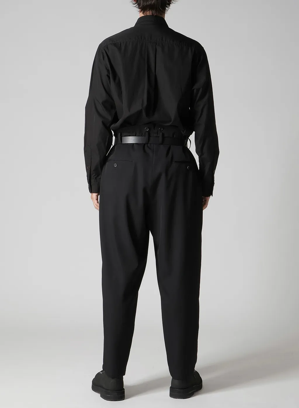 Wool Gabardine 2 Tucks Suspender Pants