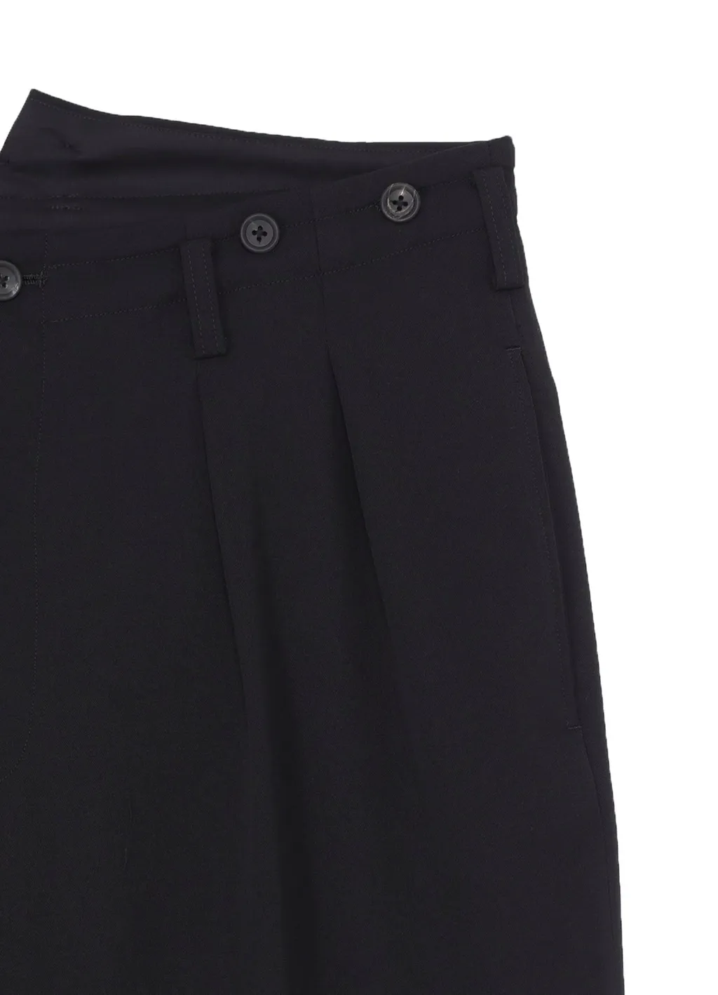 Wool Gabardine 2 Tucks Suspender Pants