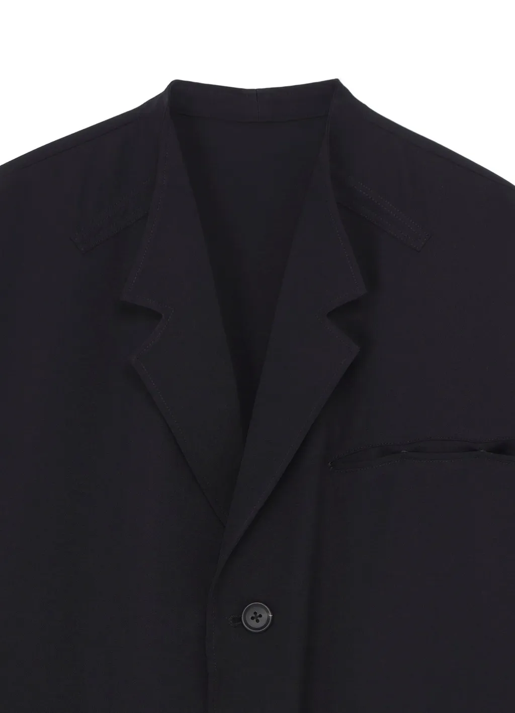 Wool Gabardine Guesseted Collar Jacket