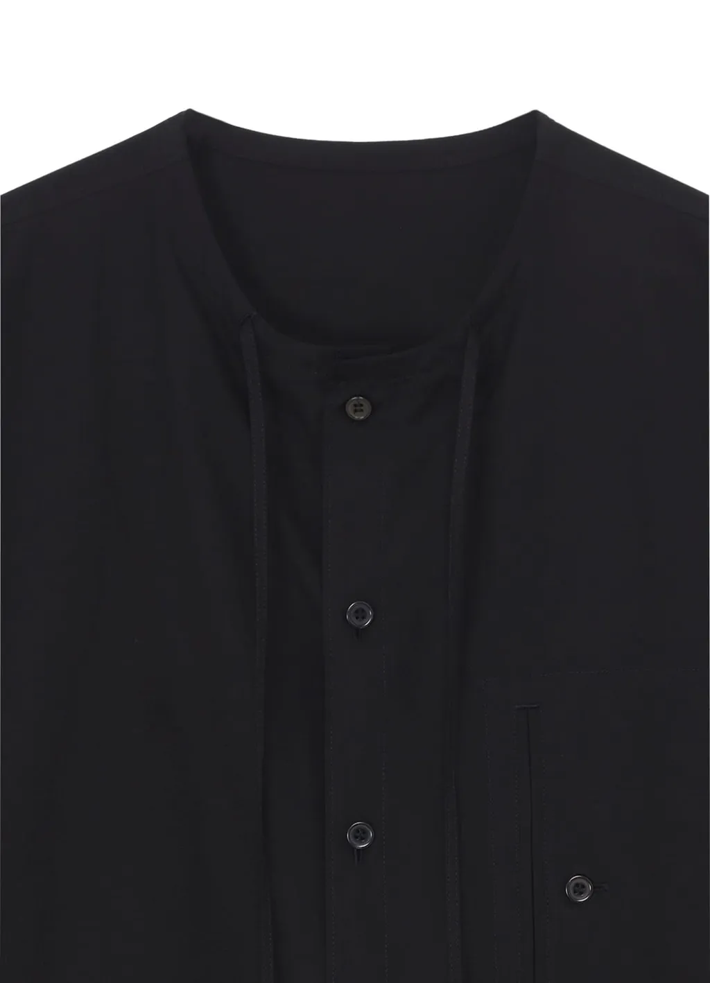 Cotton Broad Guesseted String Collar Blouse