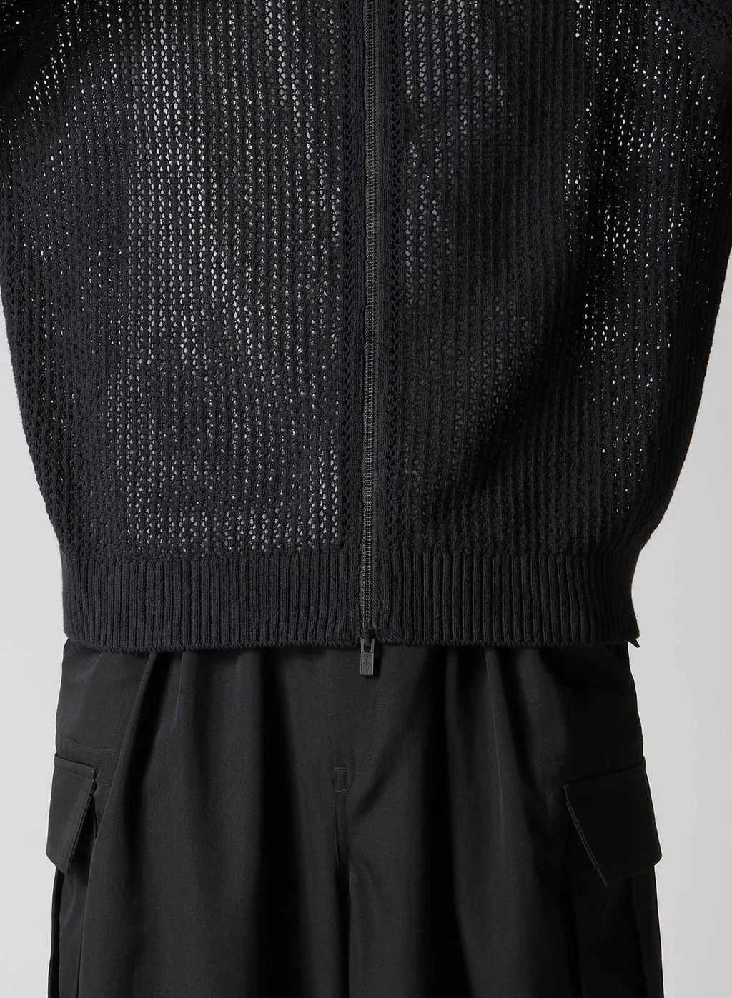 7G 1Ply Openwork Zip Blouson