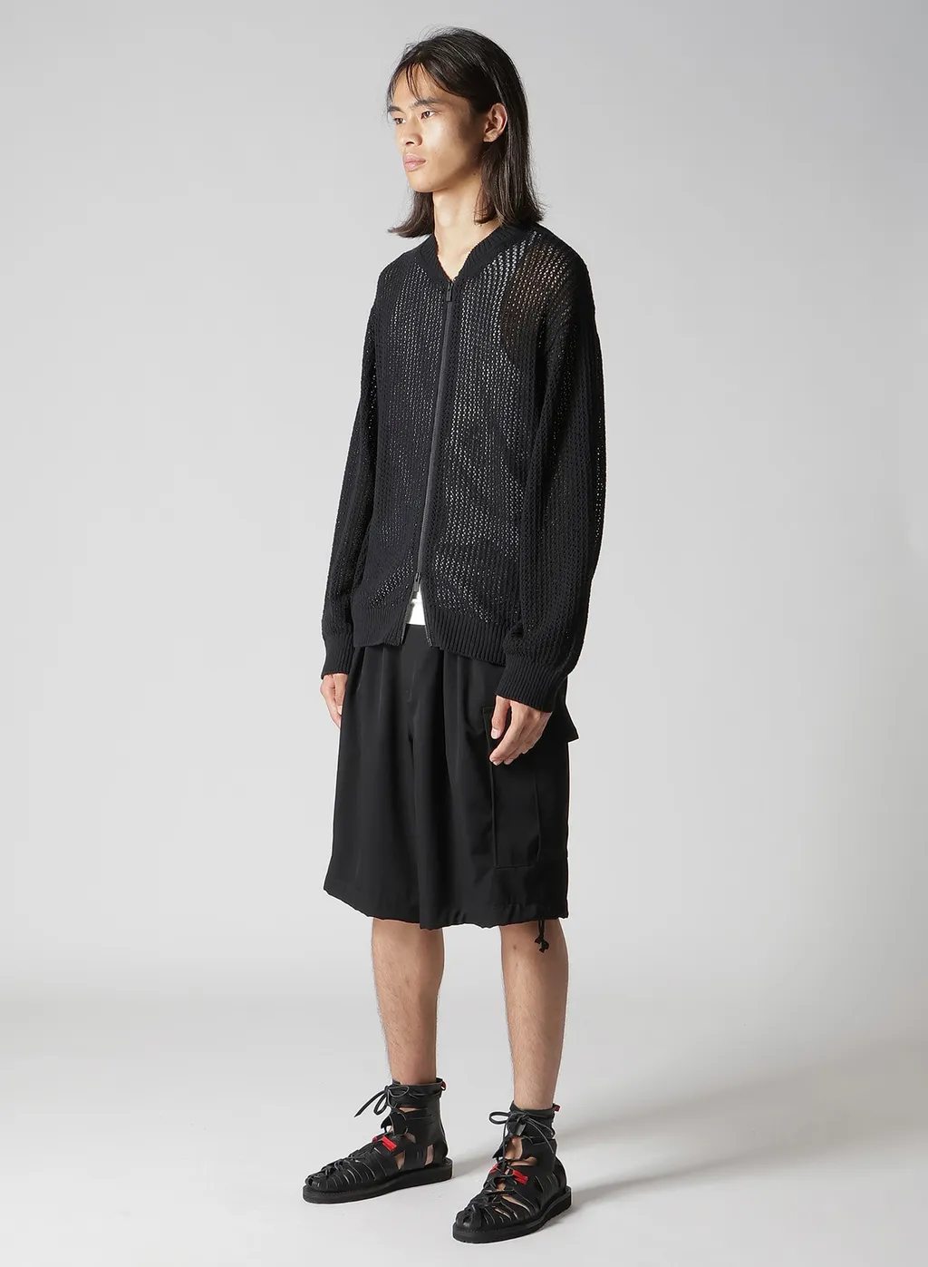 7G 1Ply Openwork Zip Blouson