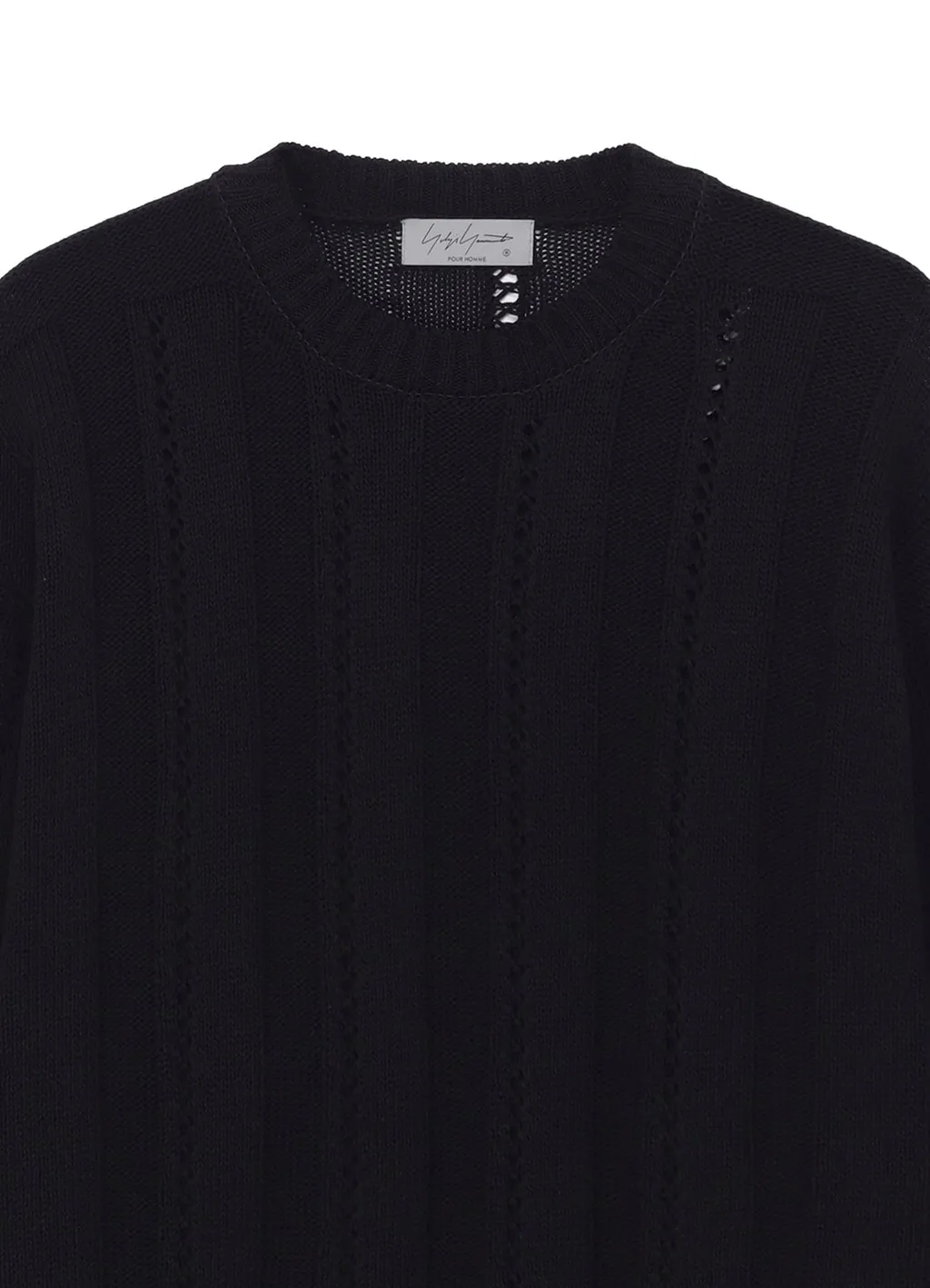 5G 1Ply Openwork Rib Round Neck Po
