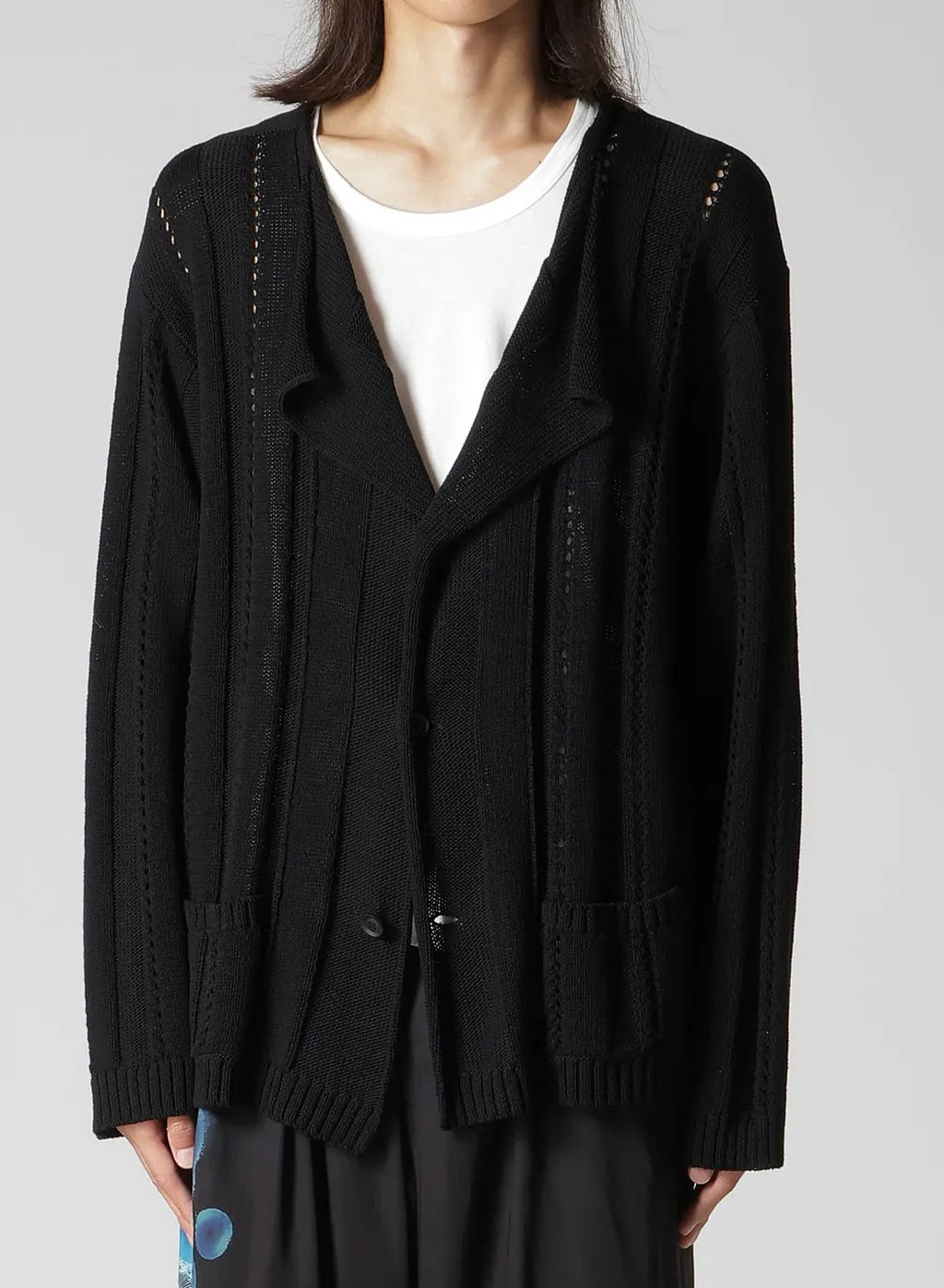 5G 1Ply Openwork Rib Cardigan