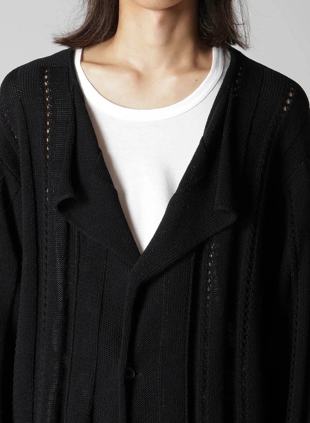 5G 1Ply Openwork Rib Cardigan