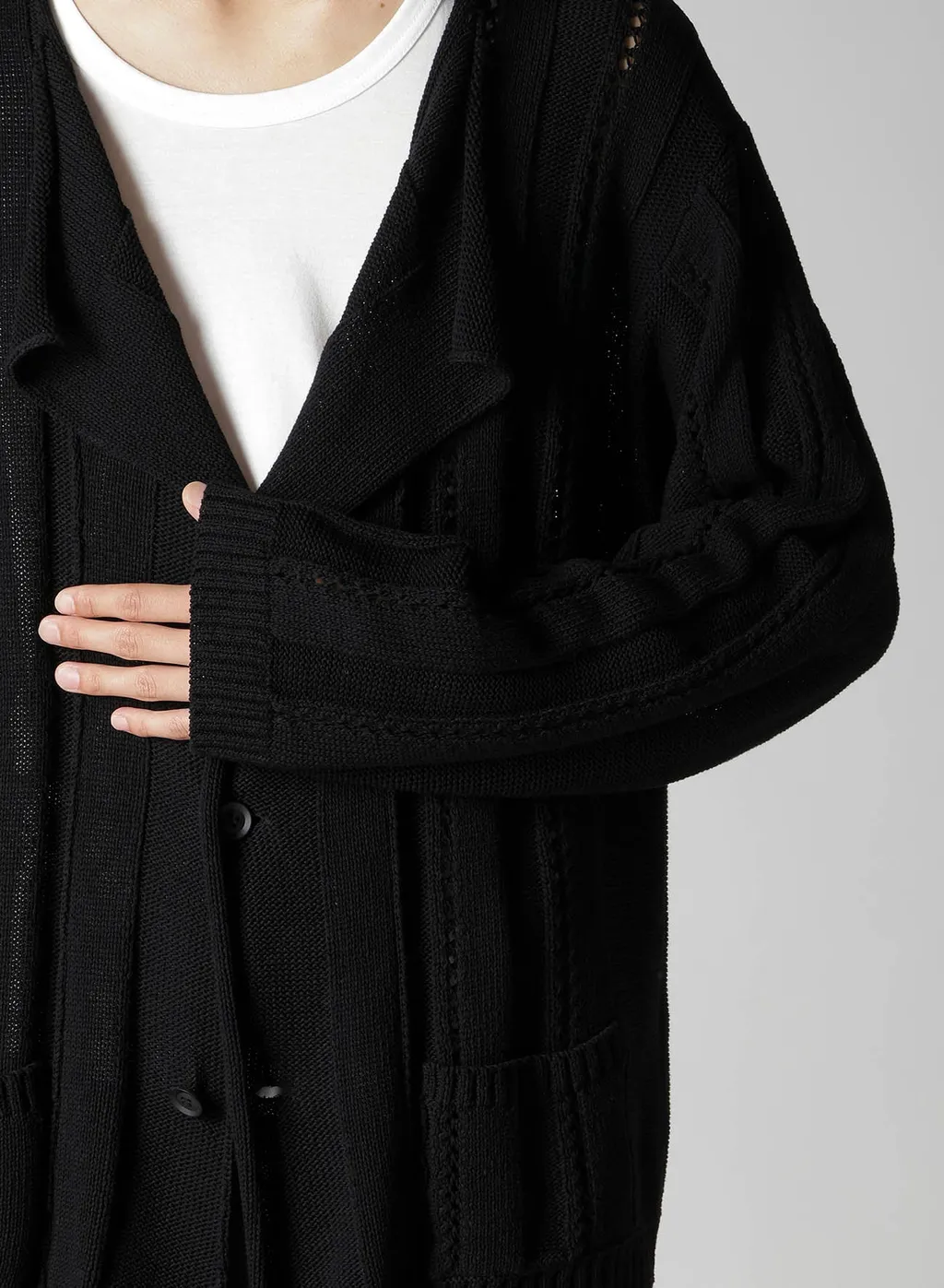 5G 1Ply Openwork Rib Cardigan