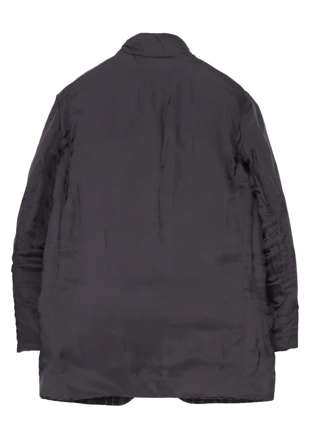 Horizontal Padded Plaid Stand Jacket