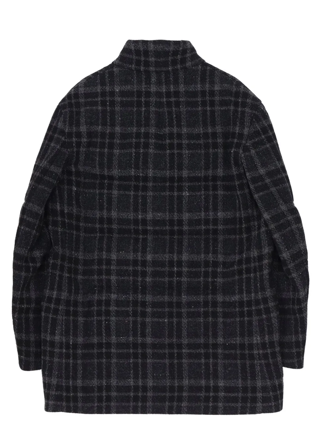 Horizontal Padded Plaid Stand Jacket