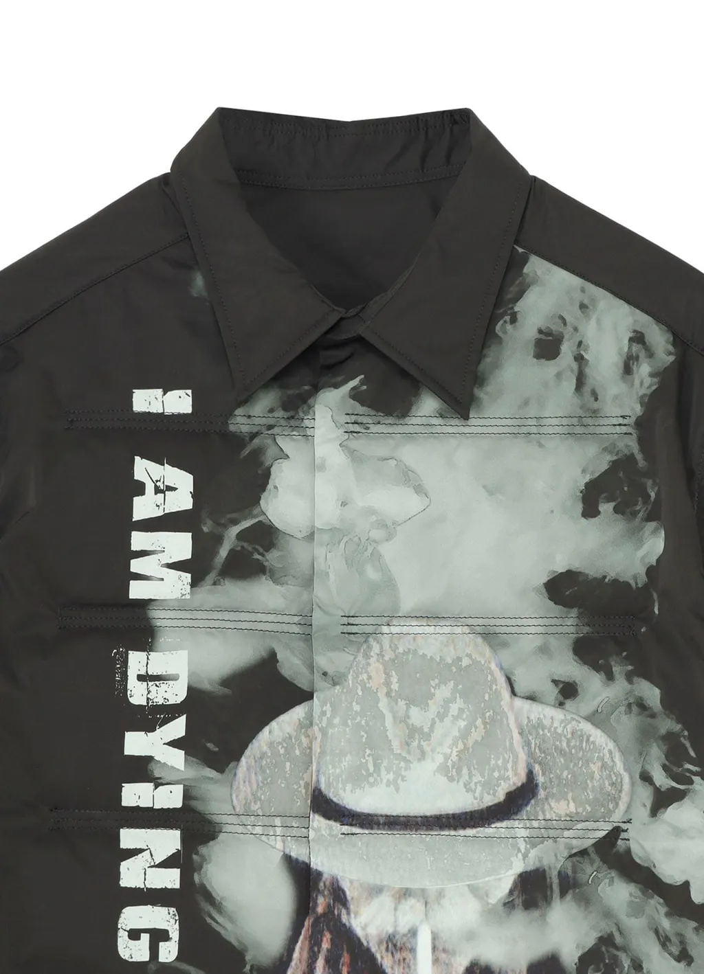 Tobacco Old Man Printed Padded Blouse