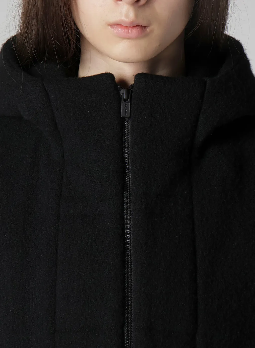 1/12 Wool Jacquard Padded Hoodie