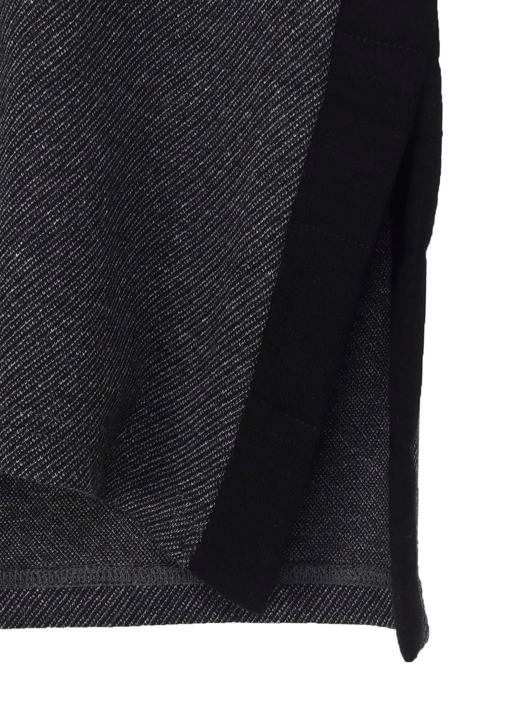 Cotton Wool Twill Jersey Side Slit Padded High Neck Po