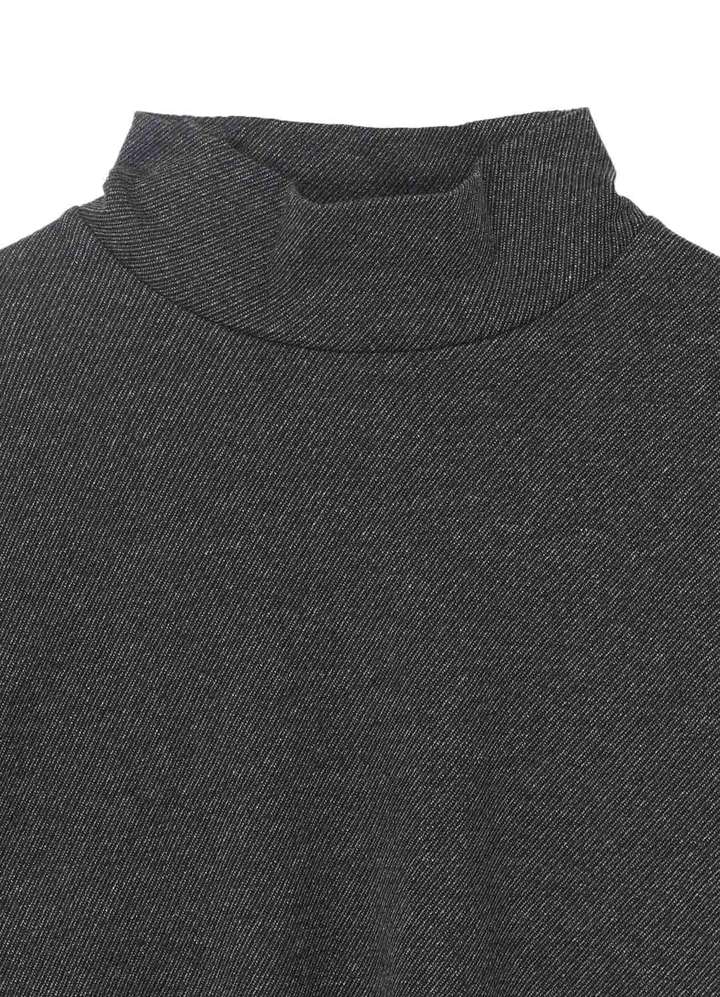 Cotton Wool Twill Jersey Side Slit Padded High Neck Po