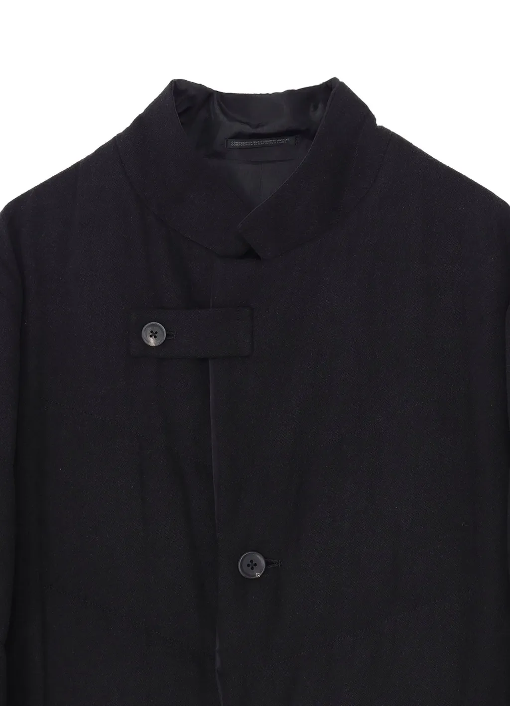 Silk Denim 3Buttons Diagonal Padded Long Jacket