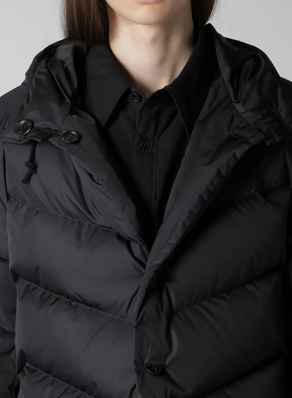 Nylon Taffeta Diagonal Down Jacket