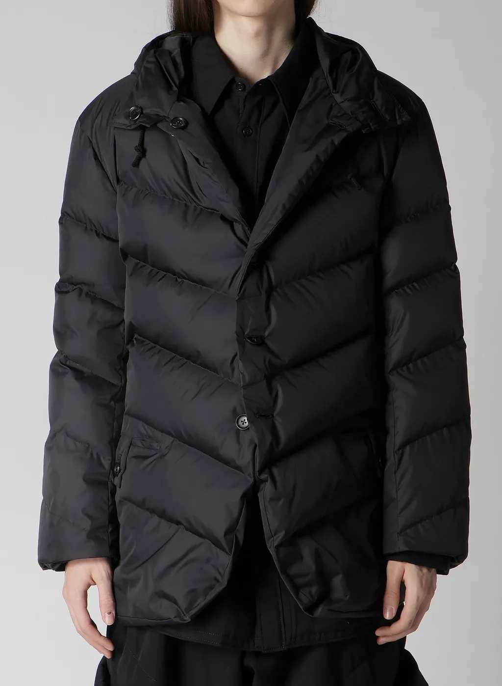 Nylon Taffeta Diagonal Down Jacket