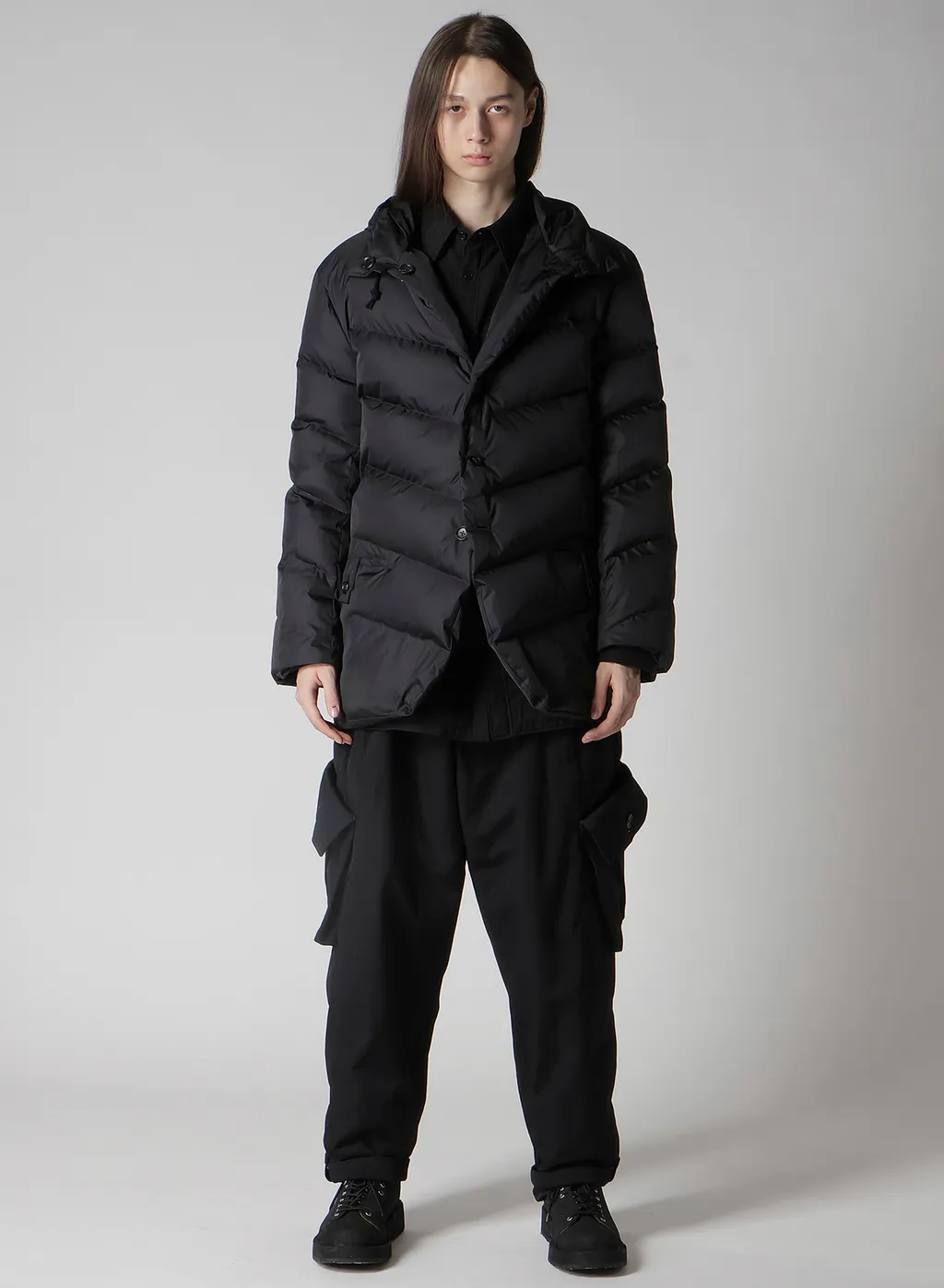Nylon Taffeta Diagonal Down Jacket