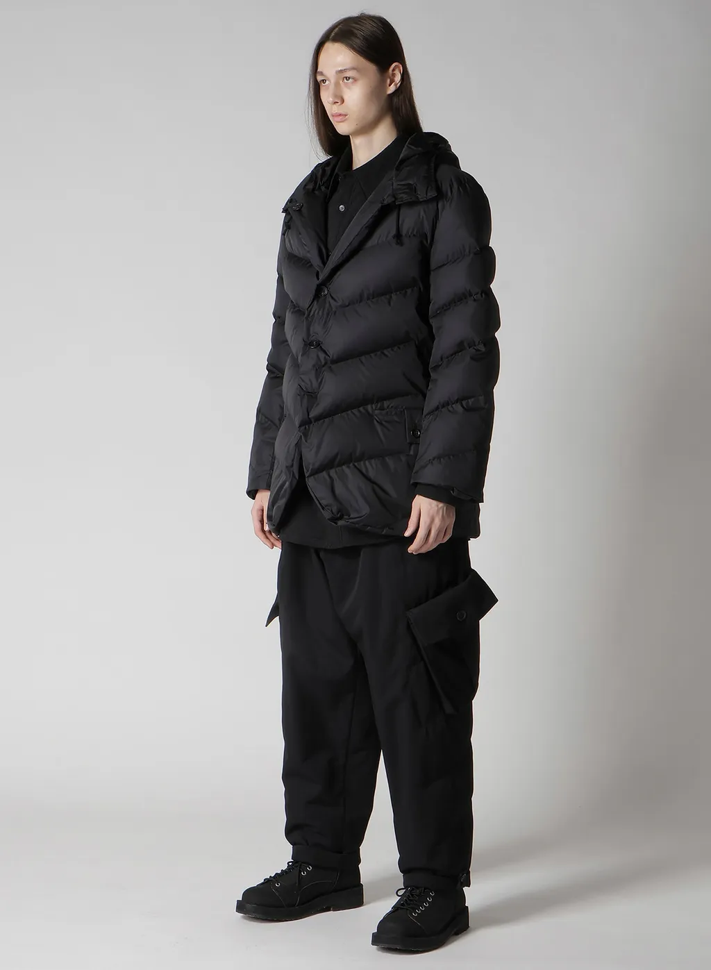 Nylon Taffeta Diagonal Down Jacket