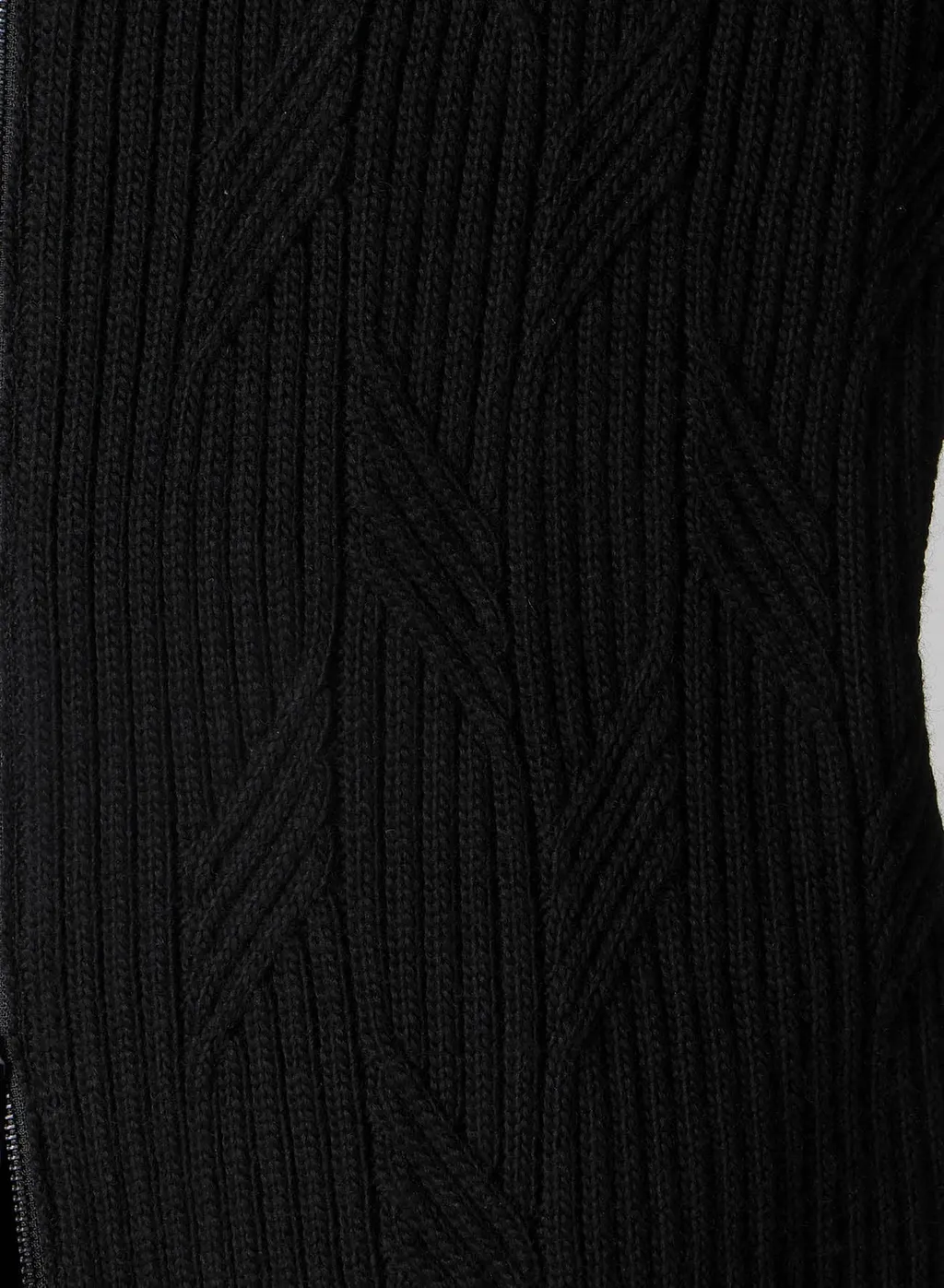 5G1P Cable+Cardigan Stitch Zip V Neck Cardigan