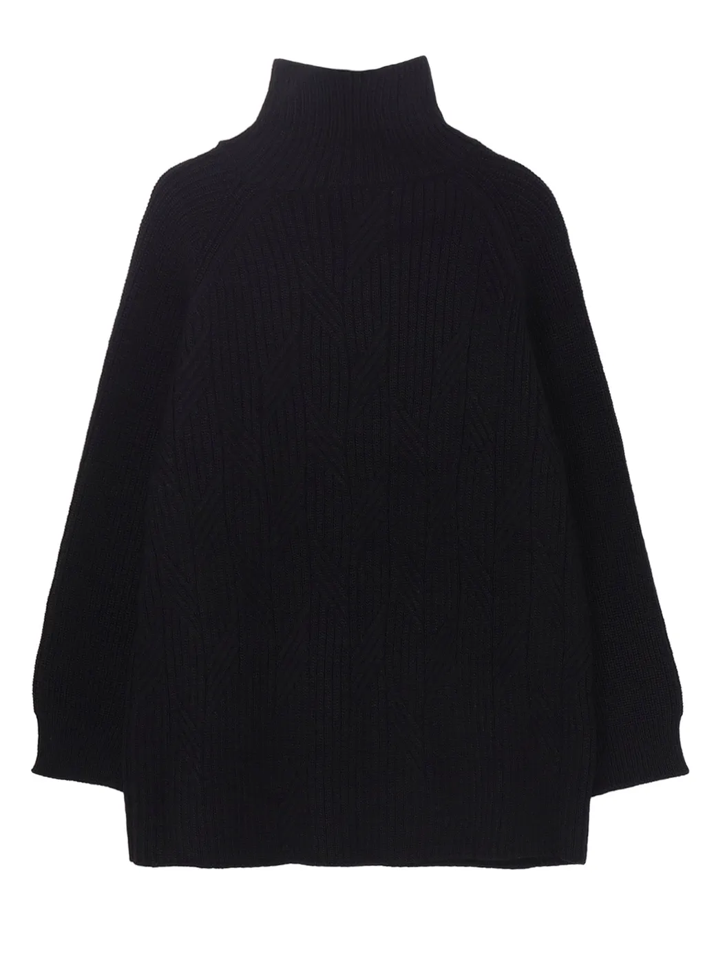5G1P Cable+Cardigan Stitch Side Zip Hign Neck Po