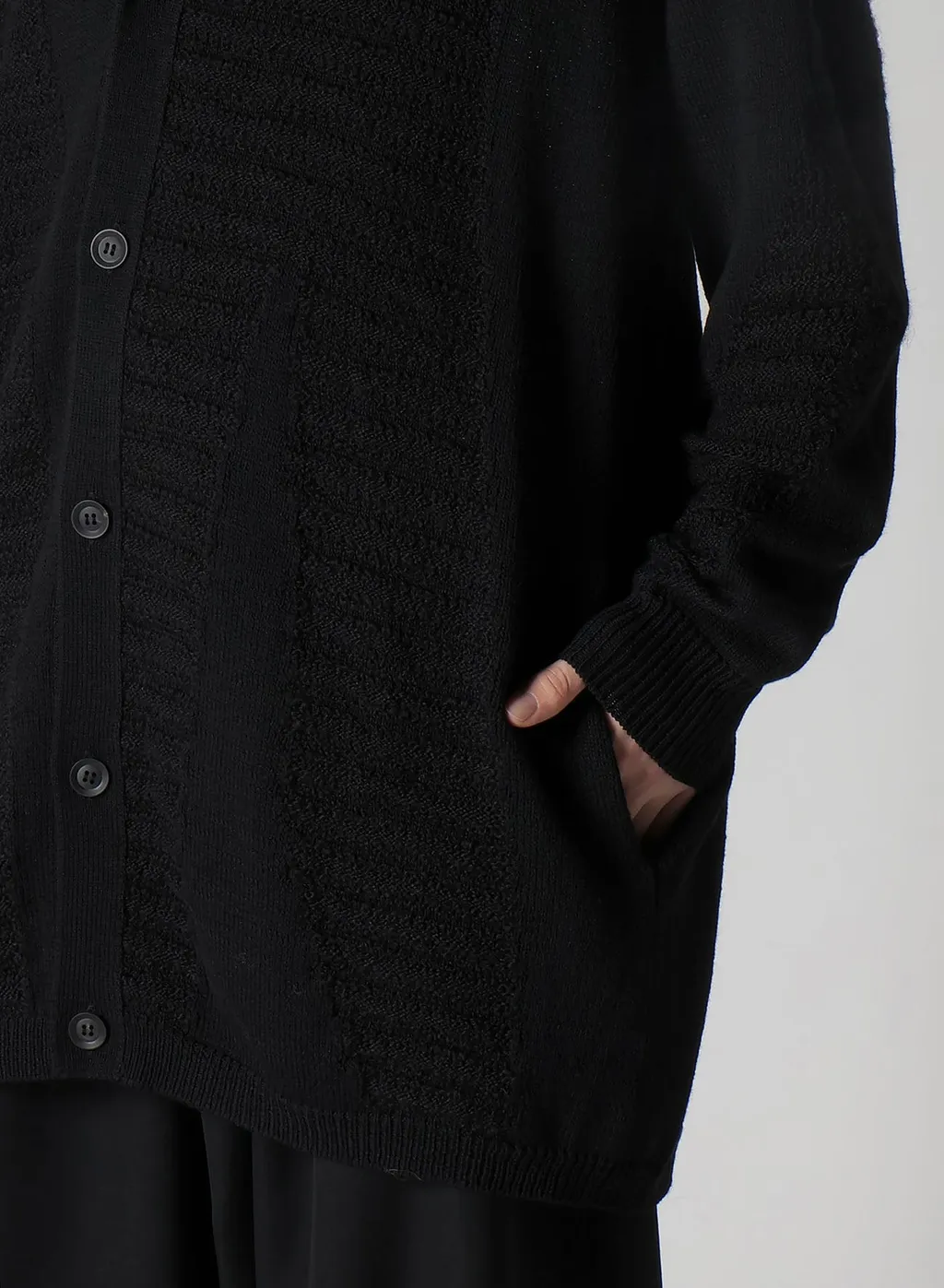 5G1P Combination Knit Combination V Neck Cardigan