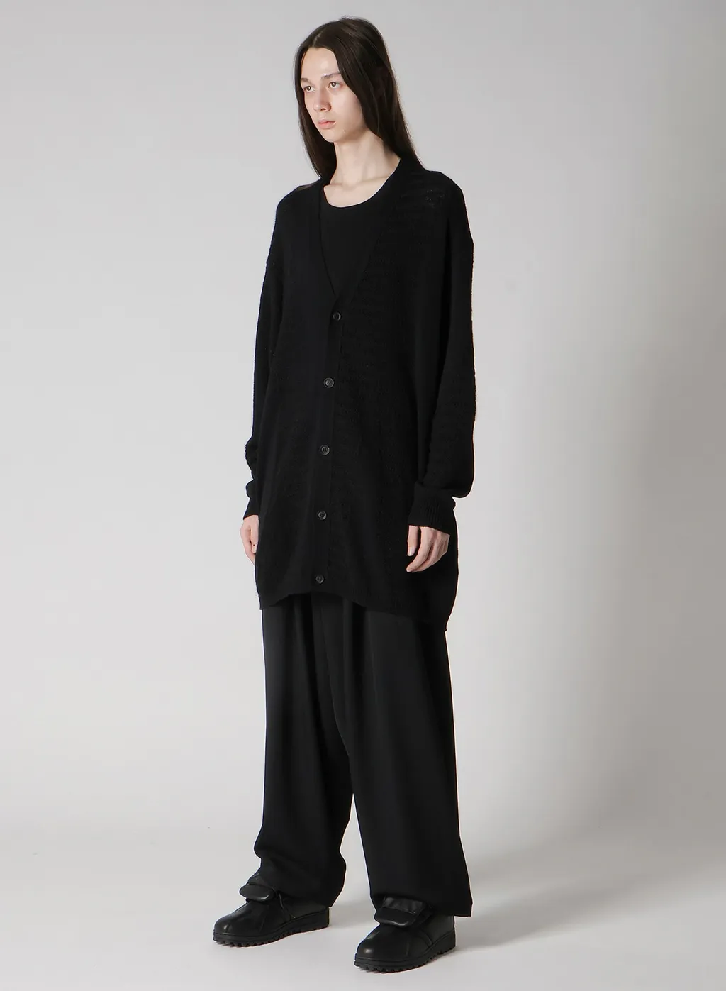 5G1P Combination Knit Combination V Neck Cardigan