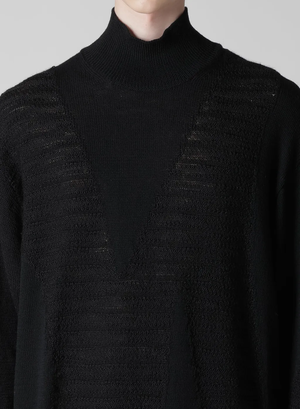 5G1P Combination Knit Paneled High Neck Po