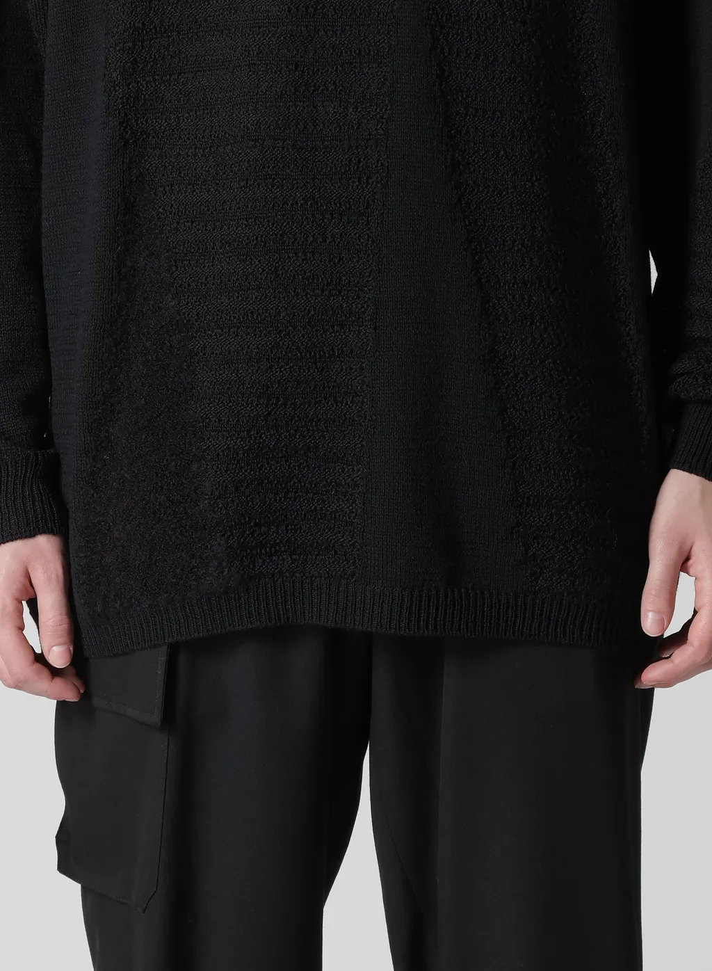 5G1P Combination Knit Paneled High Neck Po