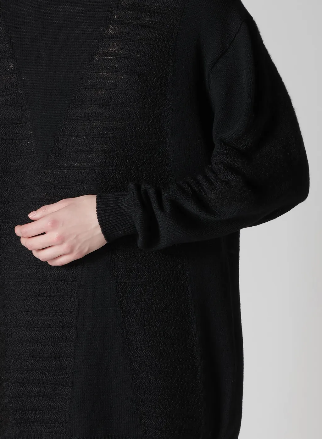 5G1P Combination Knit Paneled High Neck Po
