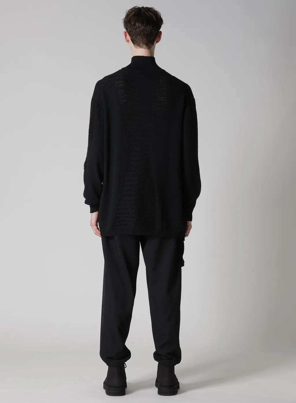 5G1P Combination Knit Paneled High Neck Po