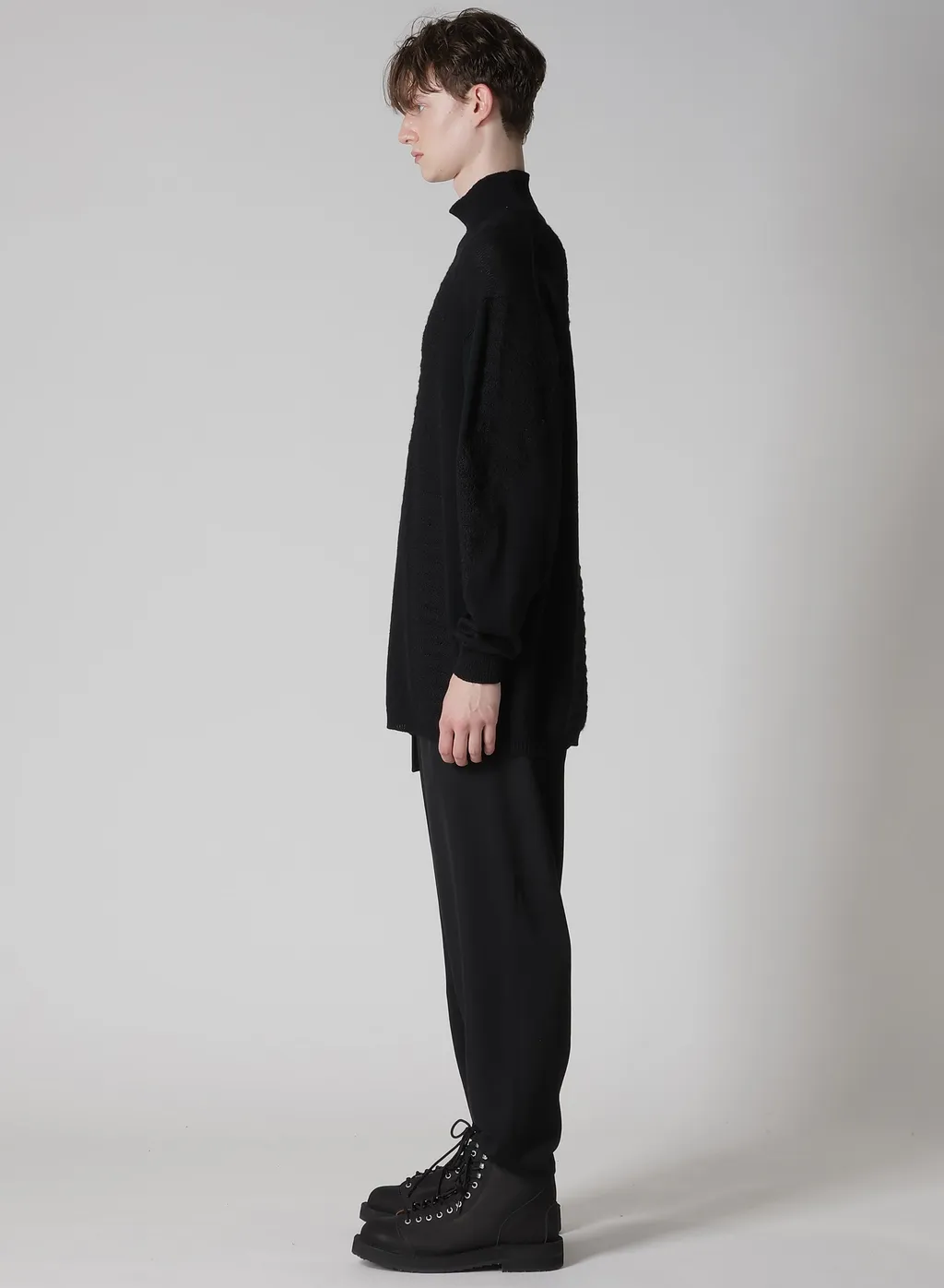 5G1P Combination Knit Paneled High Neck Po