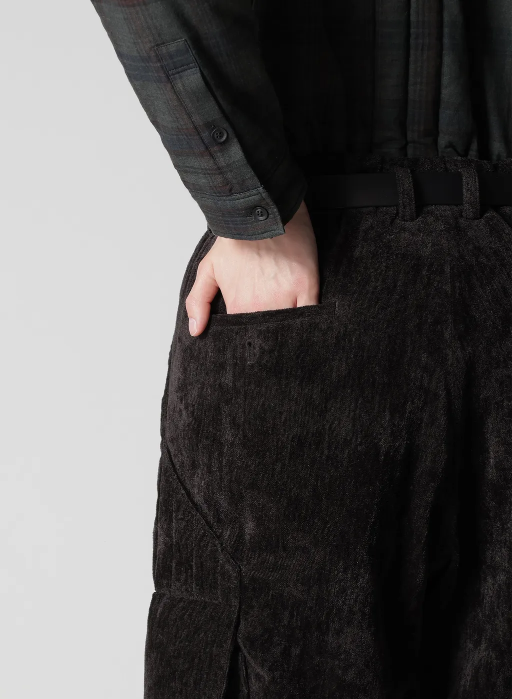 Linen Velvet Out Pocket Padded Pants