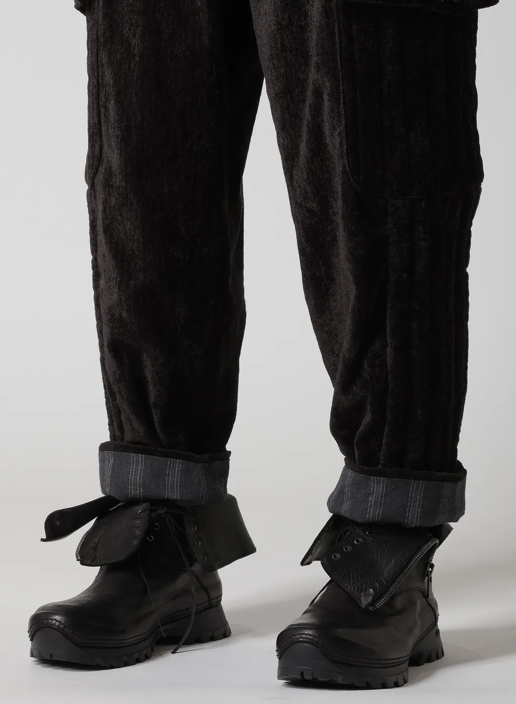 Linen Velvet Out Pocket Padded Pants