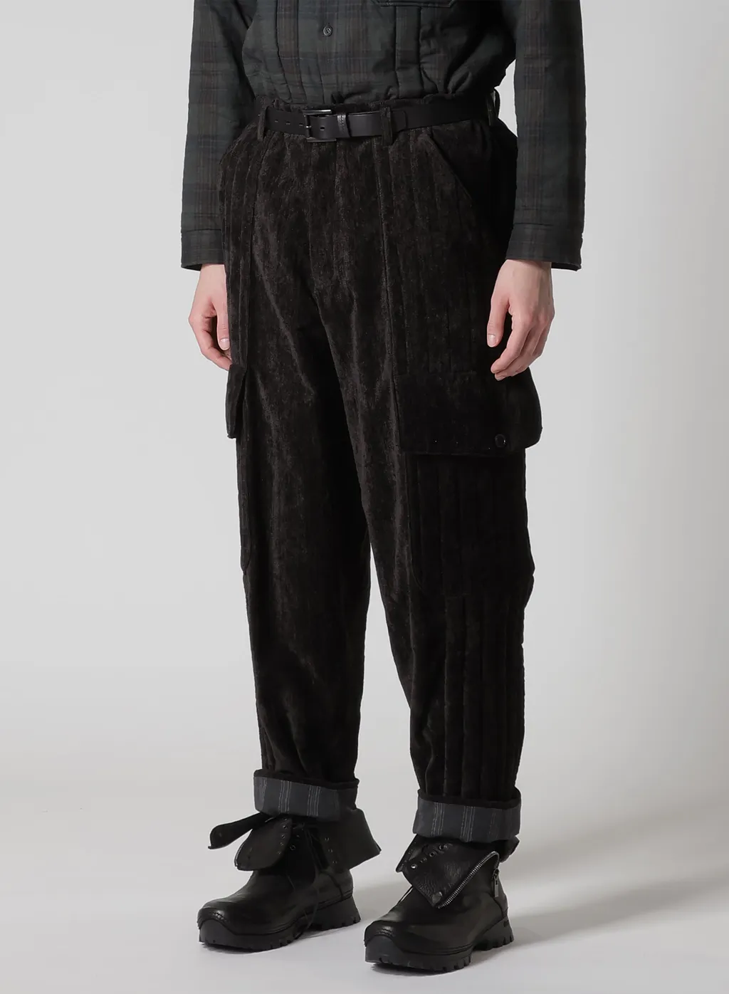 Linen Velvet Out Pocket Padded Pants