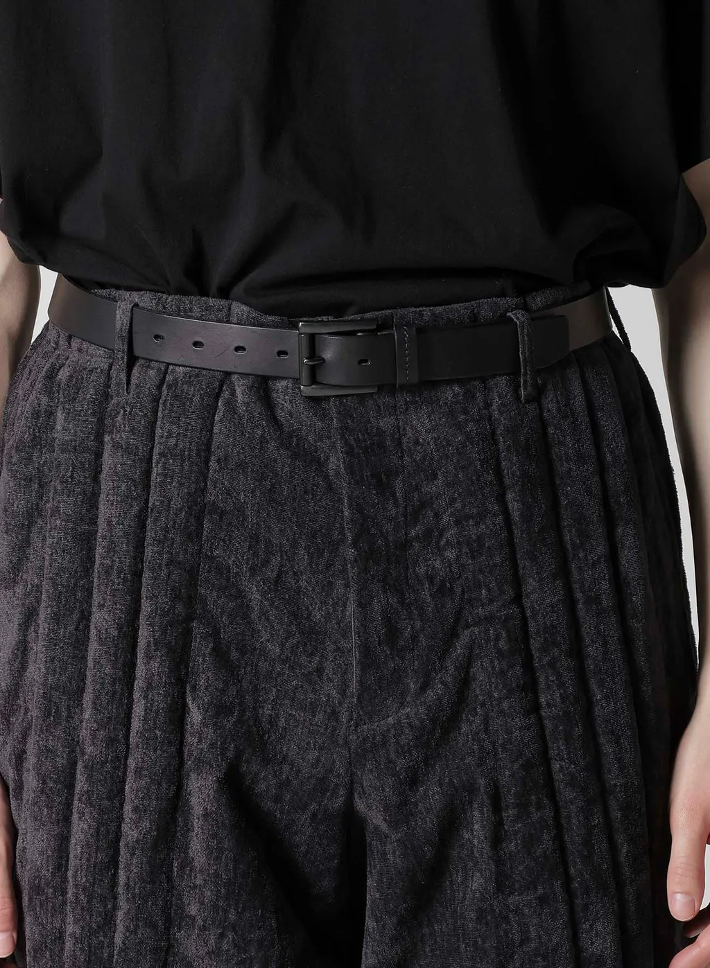 Linen Velvet Tab Detail Padded Pants