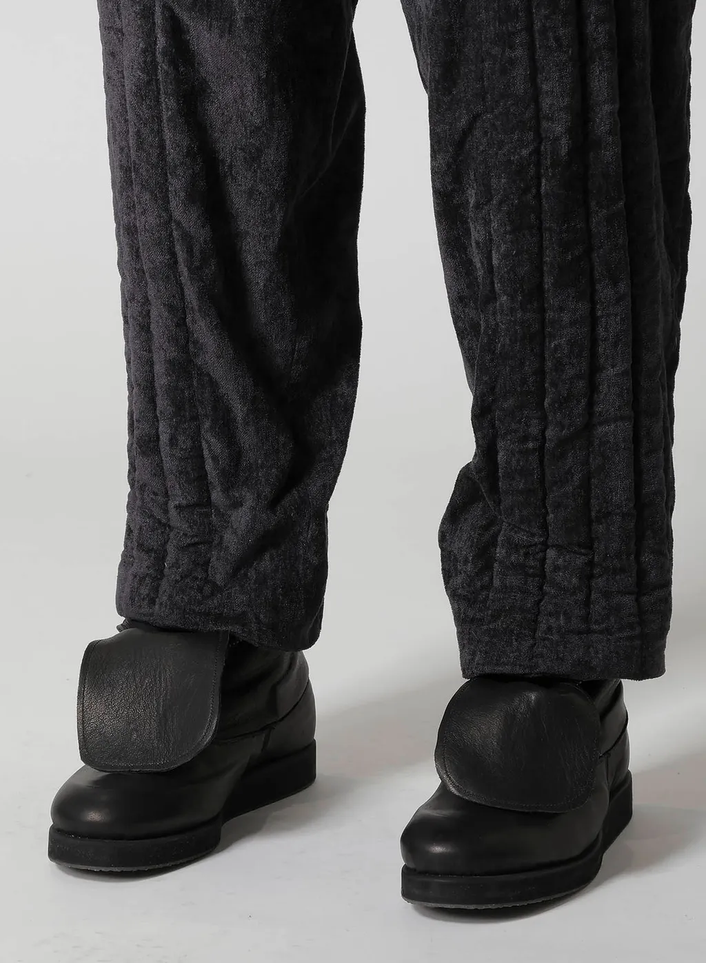 Linen Velvet Tab Detail Padded Pants