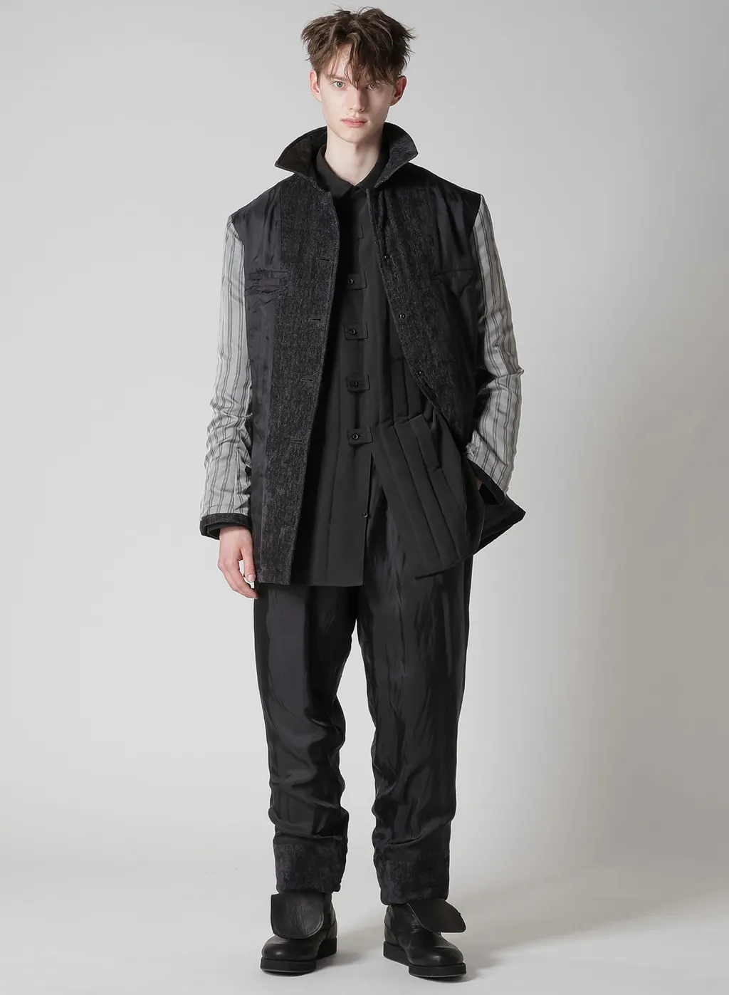 Linen Velvet Tab Detail Padded Pants